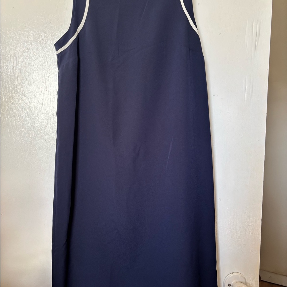 Banana Republic Navy Sheath Midi Dress Sleeveless